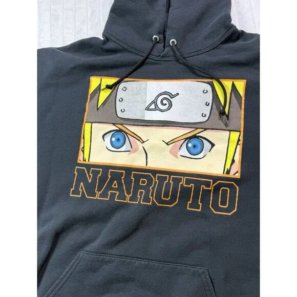 VTG 2002 Naruto Shippuden Pullover Hoodie Anime Graphic Sweatshirt Logo Men's L - Picture 8 of 14